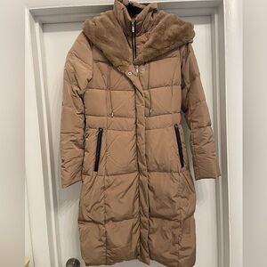 Cole Haan signature two layer down coat with fur hood